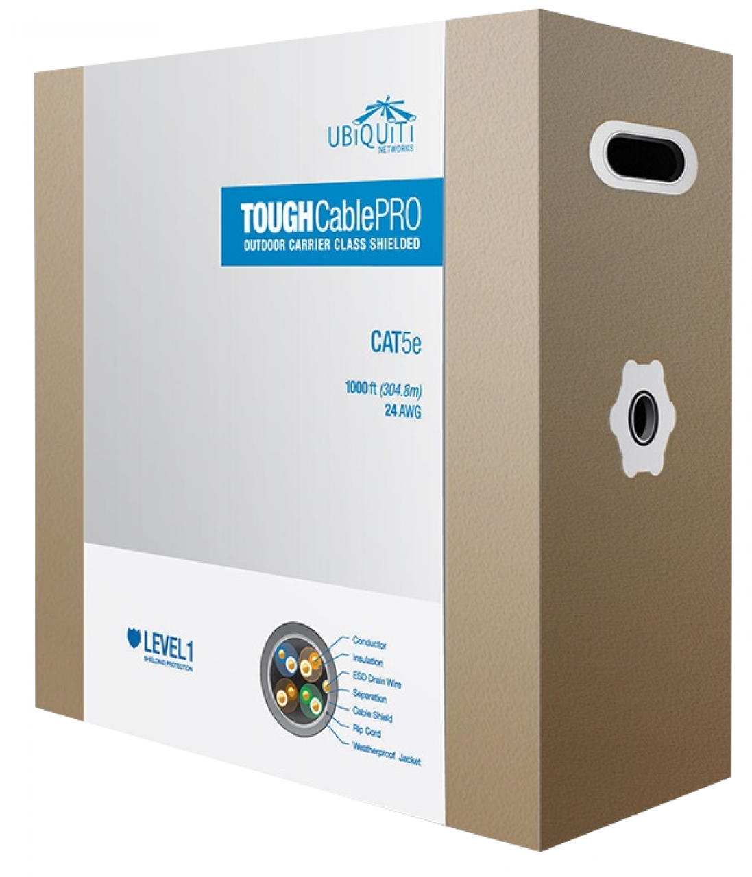 Ubiquiti TOUGH Cable Level 1 1000' box (305Mt)