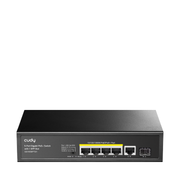 GS1005PTS1  5-Port Gigabit PoE+ Switch with 1 SFP Slot