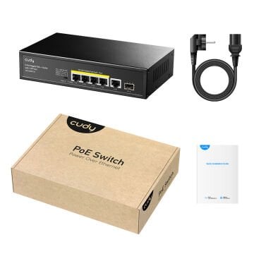 GS1005PTS1  5-Port Gigabit PoE+ Switch with 1 SFP Slot